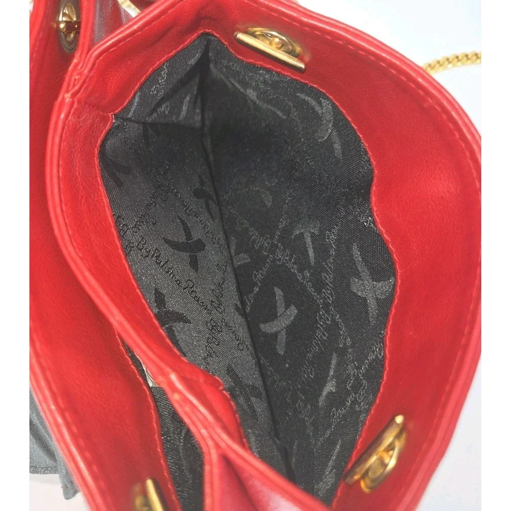 VTG Paloma Picasso 80s 90s Crossbody Leather Bag Red Signature‎ Gold Chain Italy